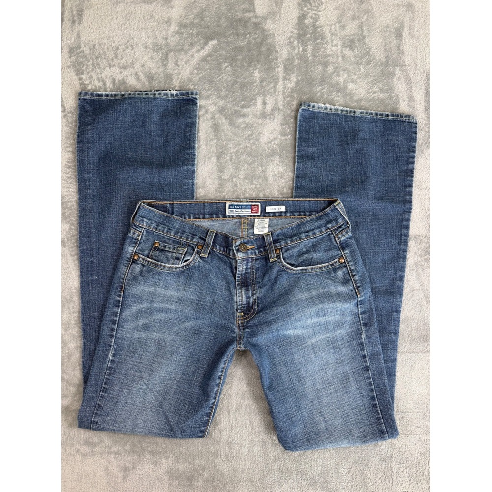 Y2K 2000s Ultra Low Waist Bootcut Flared Jeans Stretch Western Cowgirl 8 Long
